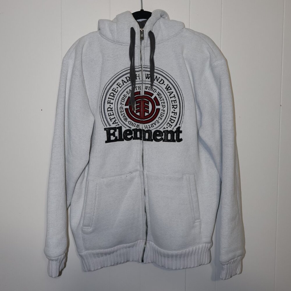 Vintage Element Zip Hoodie – White (Men’s L)